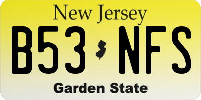 NJ license plate B53NFS