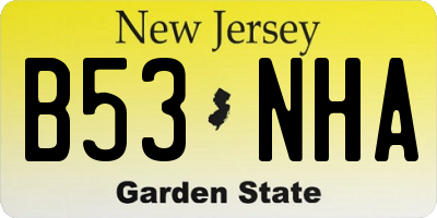 NJ license plate B53NHA
