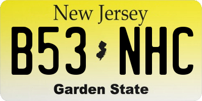 NJ license plate B53NHC