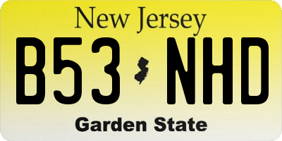 NJ license plate B53NHD