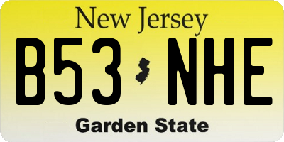 NJ license plate B53NHE