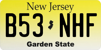 NJ license plate B53NHF