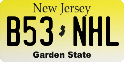 NJ license plate B53NHL