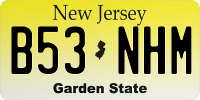 NJ license plate B53NHM
