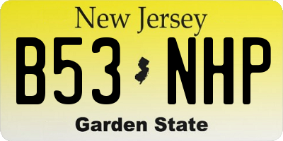 NJ license plate B53NHP