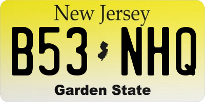 NJ license plate B53NHQ
