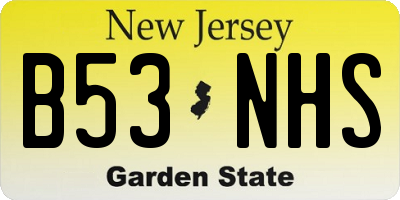 NJ license plate B53NHS