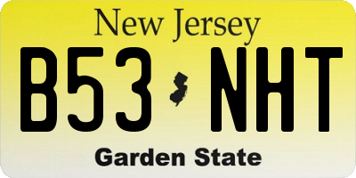 NJ license plate B53NHT