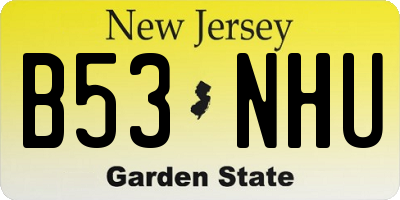 NJ license plate B53NHU
