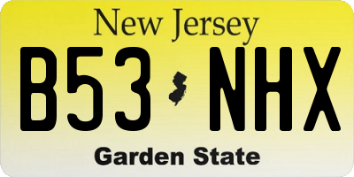 NJ license plate B53NHX