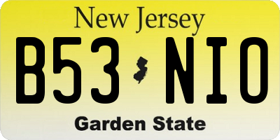 NJ license plate B53NIO