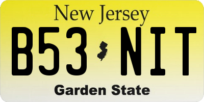 NJ license plate B53NIT