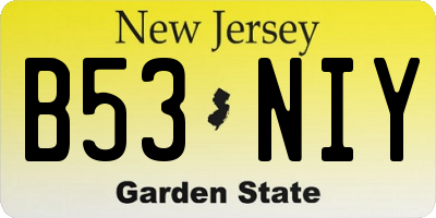 NJ license plate B53NIY