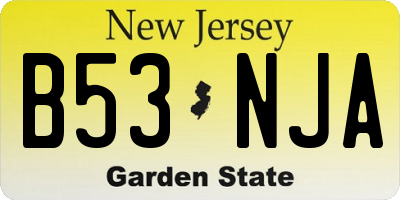 NJ license plate B53NJA