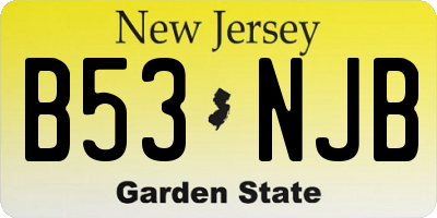 NJ license plate B53NJB