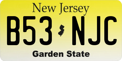 NJ license plate B53NJC