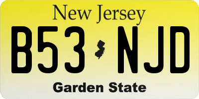 NJ license plate B53NJD