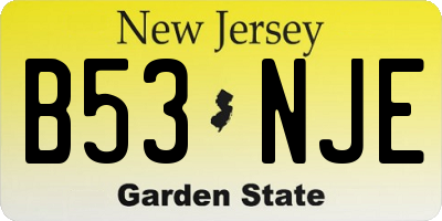 NJ license plate B53NJE