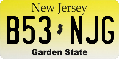 NJ license plate B53NJG