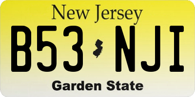 NJ license plate B53NJI
