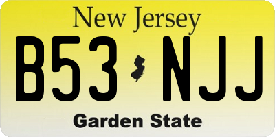 NJ license plate B53NJJ