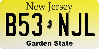 NJ license plate B53NJL