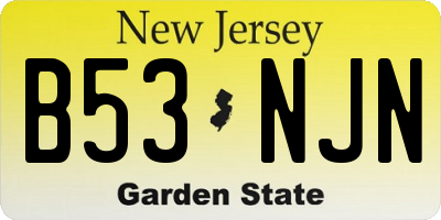 NJ license plate B53NJN