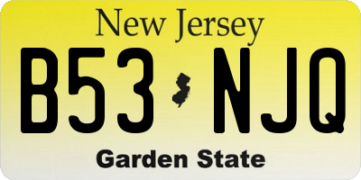 NJ license plate B53NJQ