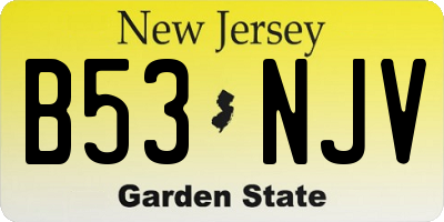 NJ license plate B53NJV