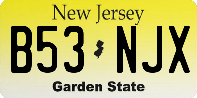 NJ license plate B53NJX