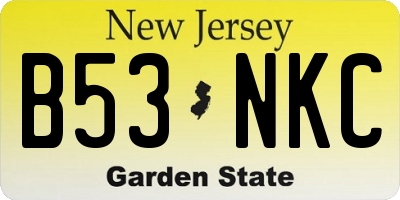 NJ license plate B53NKC