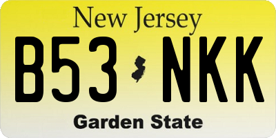 NJ license plate B53NKK