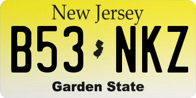 NJ license plate B53NKZ