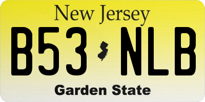 NJ license plate B53NLB