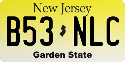 NJ license plate B53NLC