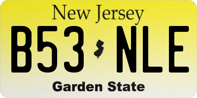 NJ license plate B53NLE