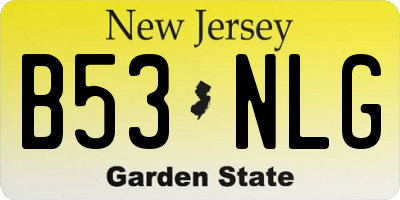 NJ license plate B53NLG