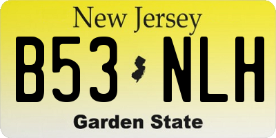 NJ license plate B53NLH