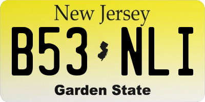 NJ license plate B53NLI