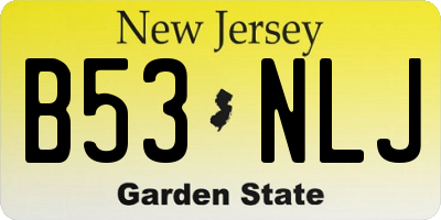 NJ license plate B53NLJ