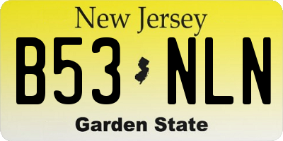 NJ license plate B53NLN