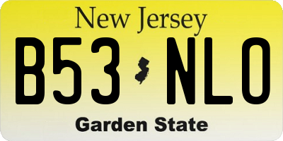 NJ license plate B53NLO