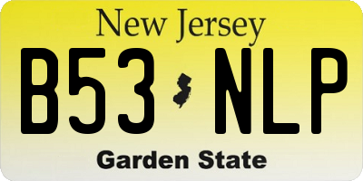 NJ license plate B53NLP