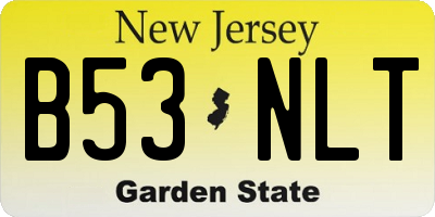 NJ license plate B53NLT