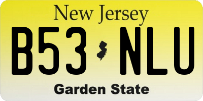 NJ license plate B53NLU