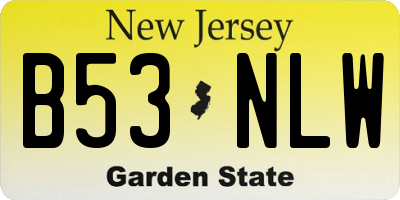 NJ license plate B53NLW