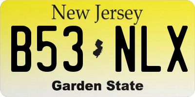 NJ license plate B53NLX