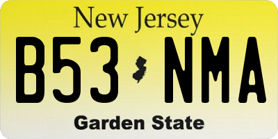 NJ license plate B53NMA