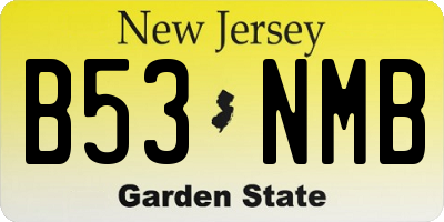 NJ license plate B53NMB