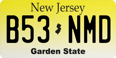 NJ license plate B53NMD